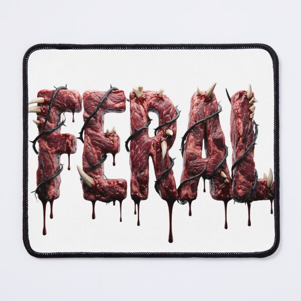 Item preview, Feral Bloody Meat Horror Typography Gothic Streetwear Dark Aesthetic designed and sold by afarkar.