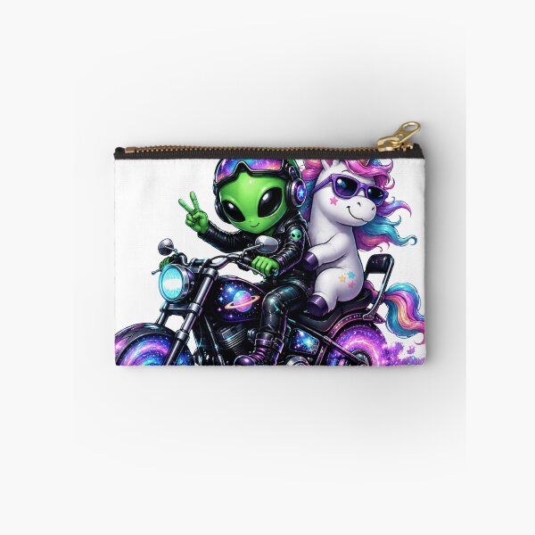 Item preview, Cosmic Alien Rider with Unicorn Bike | Galaxy Neon Space Adventure Cute Sci-Fi Design designed and sold by Black Signal.