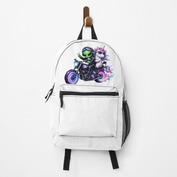 Item preview, Cosmic Alien Rider with Unicorn Bike | Galaxy Neon Space Adventure Cute Sci-Fi Design designed and sold by Black Signal.