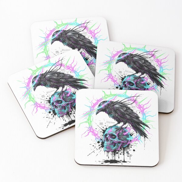 Item preview, Techno-Gothic Cyber Skull & Raven Totem Art designed and sold by OnikaD art.