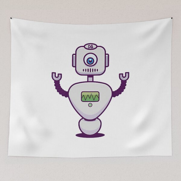 Item preview, Cute Cyclops Retro Robot Mascot Sci-Fi Cartoon Illustration designed and sold by DesignArtist.ia.