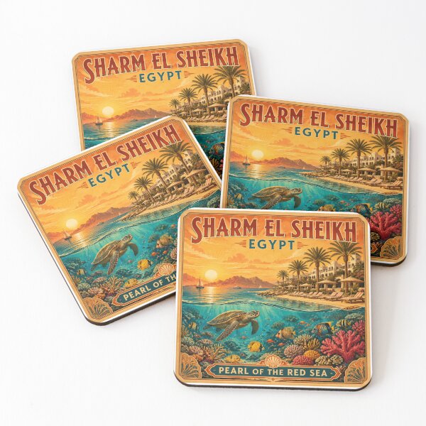 Item preview, Sharm El Sheikh Egypt Vintage Travel Poster - Pearl of the Red Sea designed and sold by Ink & Soul.