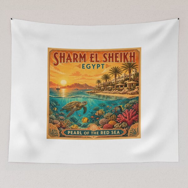 Item preview, Sharm El Sheikh Egypt Vintage Travel Poster - Pearl of the Red Sea designed and sold by Ink & Soul.