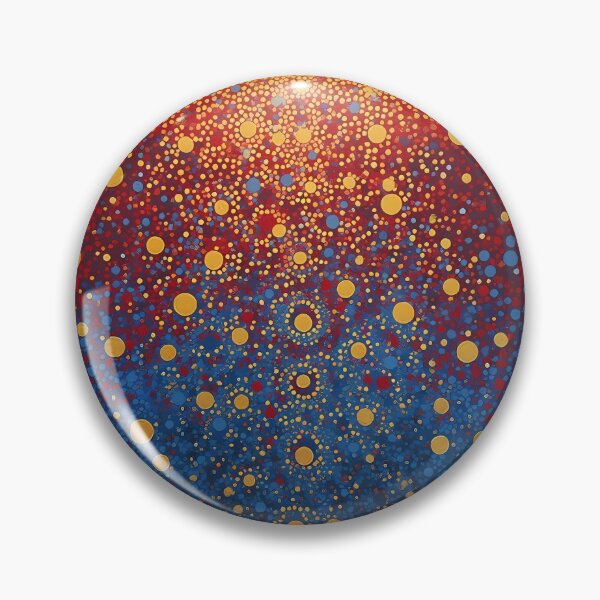 Item preview, Aboriginal Inspired Dot Art - Gold Blue Red Sand Circles designed and sold by GrinGalore.
