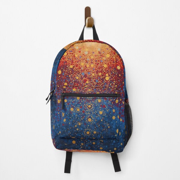 Item preview, Aboriginal Inspired Dot Art - Gold Blue Red Sand Circles designed and sold by GrinGalore.