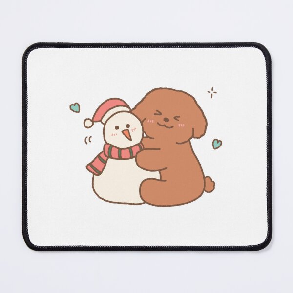 Item preview, Cute Chubby Brown Dog In Christmas Stocking Festive Art designed and sold by ONCEStudio.