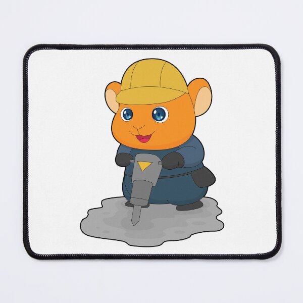 Item preview, Hamster Construction worker Jackhammer Construction site designed and sold by Snabdesign84.