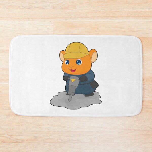 Item preview, Hamster Construction worker Jackhammer Construction site designed and sold by Snabdesign84.