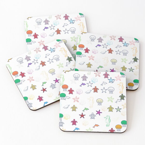Item preview, Cute Neon Ocean Animals Pattern designed and sold by DrimitStore.
