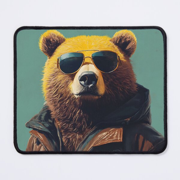 Item preview, Funky Bear With Sunglasses, Bold Colorful Cool Animal Pop Art Print designed and sold by daila70.