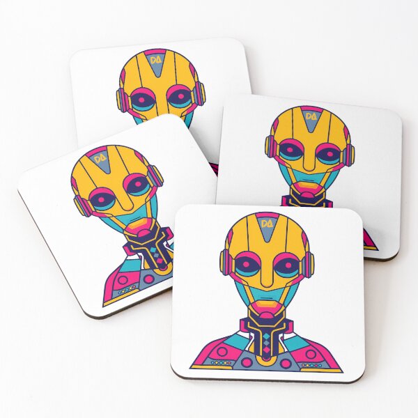 Item preview, Futuristic Neon Cyborg Mascot Vibrant Sci-Fi Android Illustration designed and sold by DesignArtist.ia.