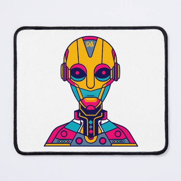 Item preview, Futuristic Neon Cyborg Mascot Vibrant Sci-Fi Android Illustration designed and sold by DesignArtist.ia.