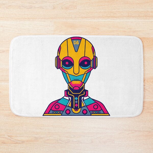 Item preview, Futuristic Neon Cyborg Mascot Vibrant Sci-Fi Android Illustration designed and sold by DesignArtist.ia.