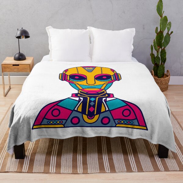 Item preview, Futuristic Neon Cyborg Mascot Vibrant Sci-Fi Android Illustration designed and sold by DesignArtist.ia.