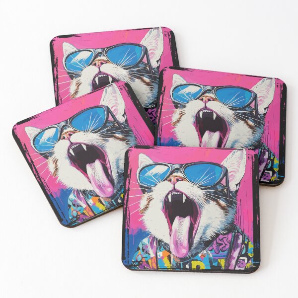 Item preview, Neon Graffiti Pop Art Cat designed and sold by Fabrikola.