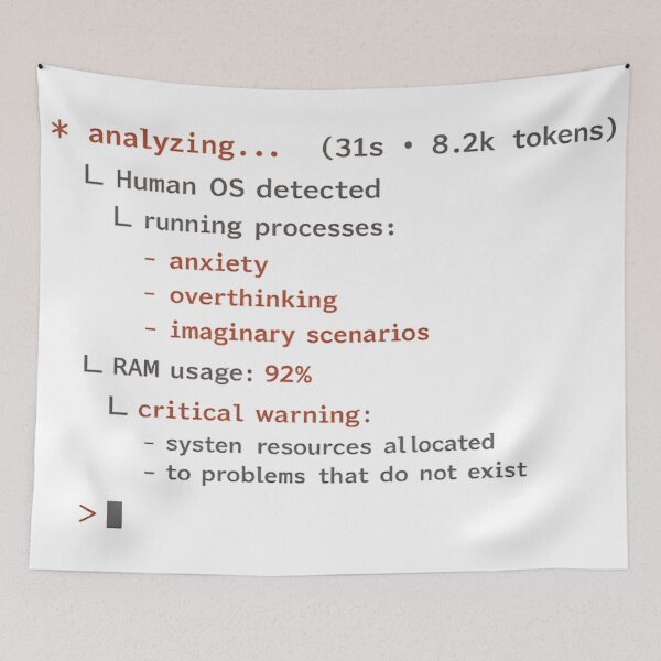 Item preview, Human OS Detected Overthinking Sticker designed and sold by fritz-10signer.