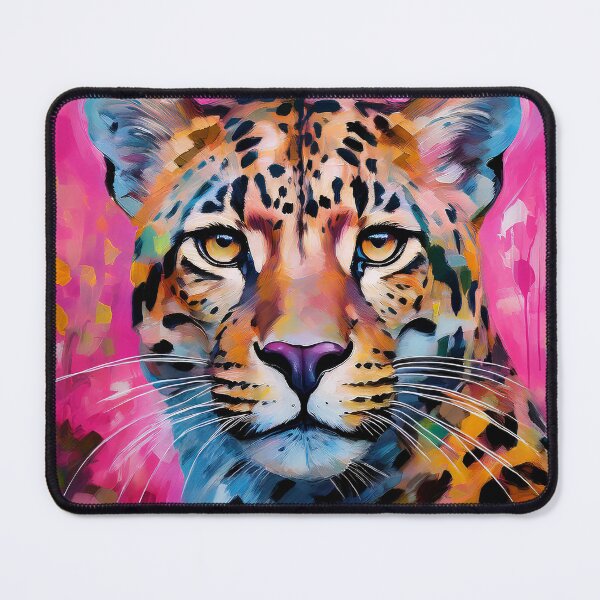 Item preview, Portrait painting colorful Leopard pink backround designed and sold by TYA - Take Your Art.