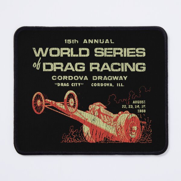 Item preview, 1968 World Series of Drag Racing, Cordova Dragway, Drag City, Illinois  - aged, worn print designed and sold by retropetrol.