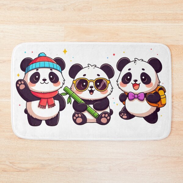 Item preview, Lindo trío de pandas kawaii, dibujos animados de amigos panda. designed and sold by ExploreAura Studio.