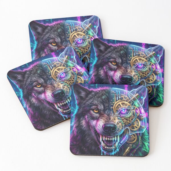 Item preview, Synthwolf: Arte biomecánico de instinto cibernético designed and sold by OnikaD art.