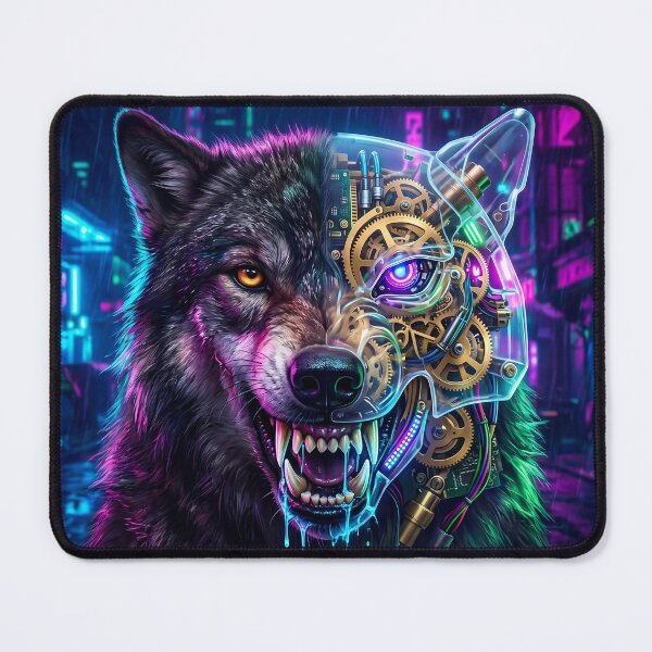 Item preview, Synthwolf: Arte biomecánico de instinto cibernético designed and sold by OnikaD art.