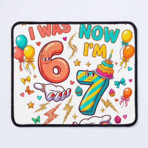 Item preview, I was 6 Now I'm 7 7th Birthday 6 7 Birthday Girls T-Shirt designed and sold by ArtyLify.