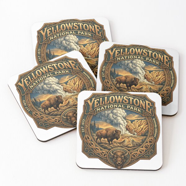 Item preview, Yellowstone National Park Est 1872 Vintage Bison Emblem designed and sold by ZENVIRART.