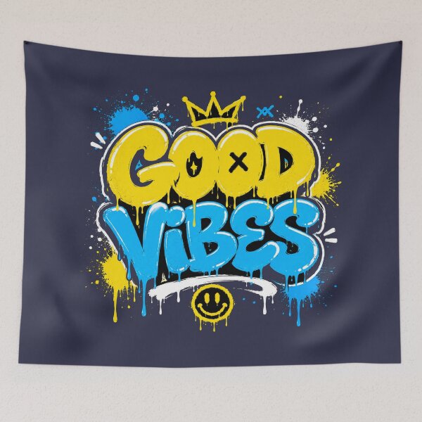 Item preview, GOOD VIBES Neon Graffiti Tee | Positive Streetwear Design designed and sold by JustResultsCo.