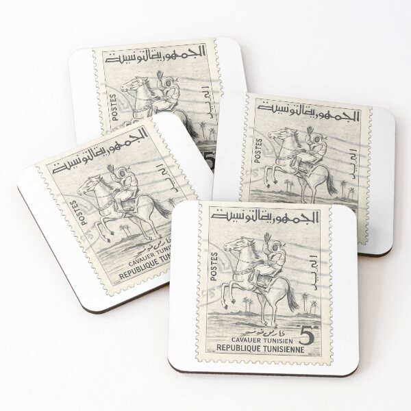 Item preview, Vintage Tunisian Horsemen Stamp designed and sold by Stickimaison.
