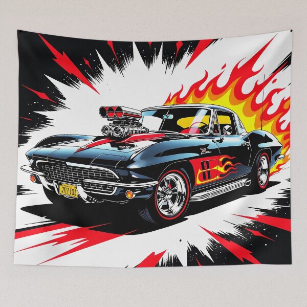 Item preview, Blown C2 Corvette Stingray Muscle Car Art designed and sold by rgagliardi2017.