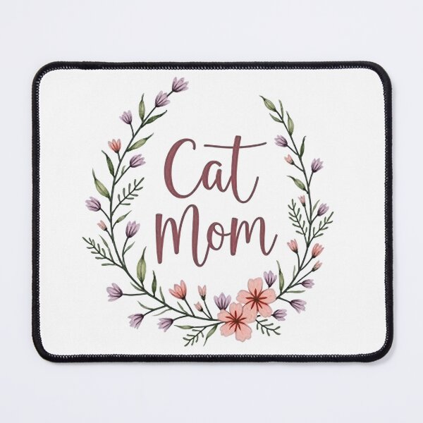Item preview, Cat Mom Wildflower Wreath Lavender Botanical Cat Lover Design designed and sold by Amp6599.