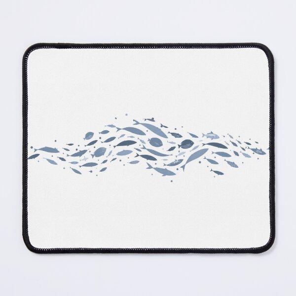 Item preview, Blue Gray Coastal Fish Wave Pattern designed and sold by TheSlowShore.