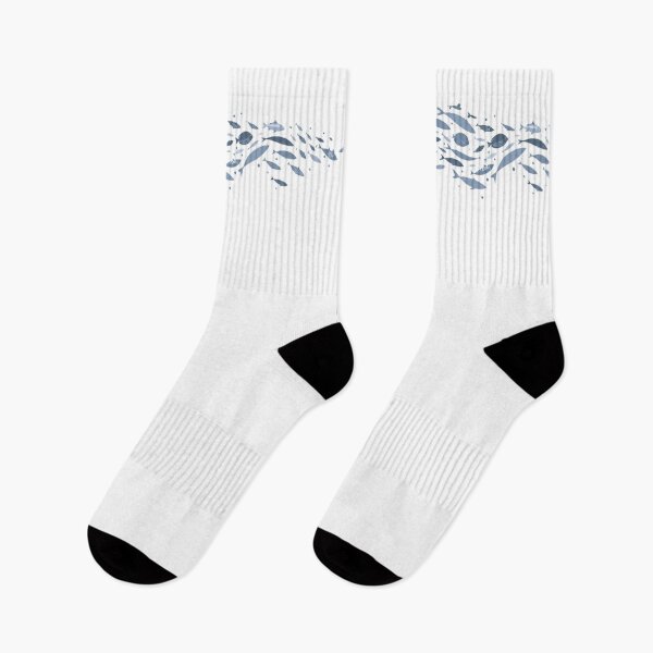 Item preview, Blue Gray Coastal Fish Wave Pattern designed and sold by TheSlowShore.