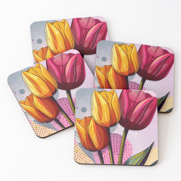 Item preview, Pop Art Tulips, Bold Colorful Graphic Flower Illustration Print designed and sold by daila70.