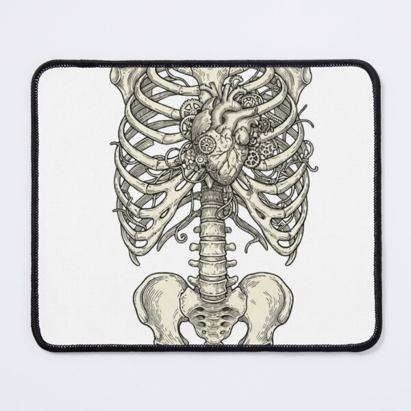 Item preview, Steampunk Mechanical Heart Skeleton Anatomy Vintage Art designed and sold by ZENVIRART.