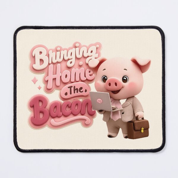 Item preview, Cute Kawaii Business Pig - Bringing Home The Bacon | Funny Office Animal Pun designed and sold by Moons Studio.
