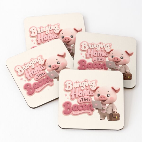 Item preview, Cute Kawaii Business Pig - Bringing Home The Bacon | Funny Office Animal Pun designed and sold by Moons Studio.