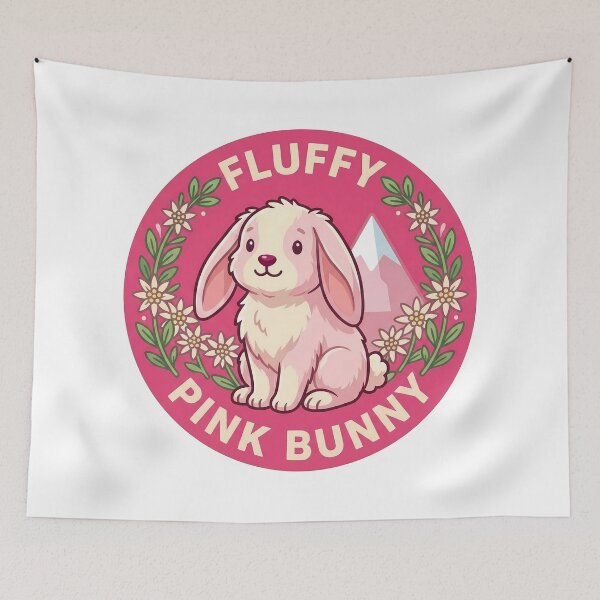 Item preview, Cute Pink Bunny Floral Sticker designed and sold by AbanoubStore.