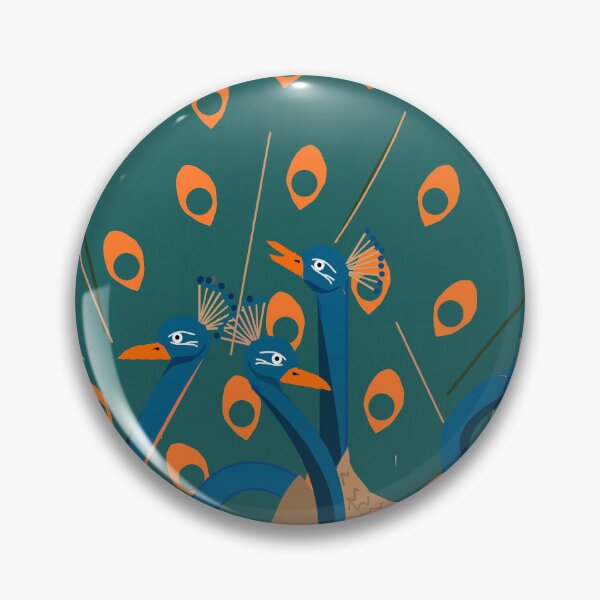 Item preview, peacocks on orange designed and sold by JorgeMateus art.