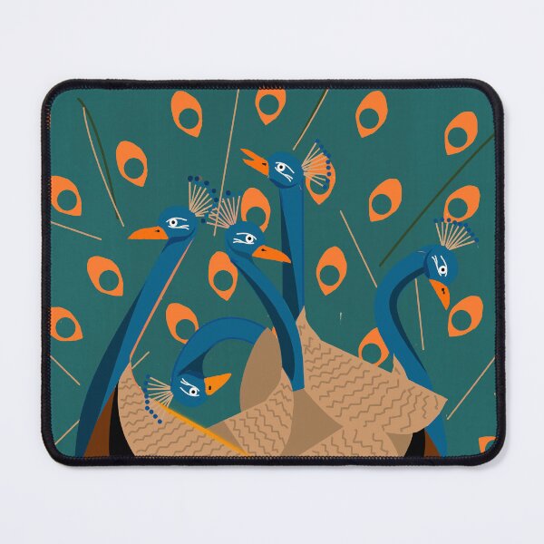 Item preview, peacocks on orange designed and sold by JorgeMateus art.