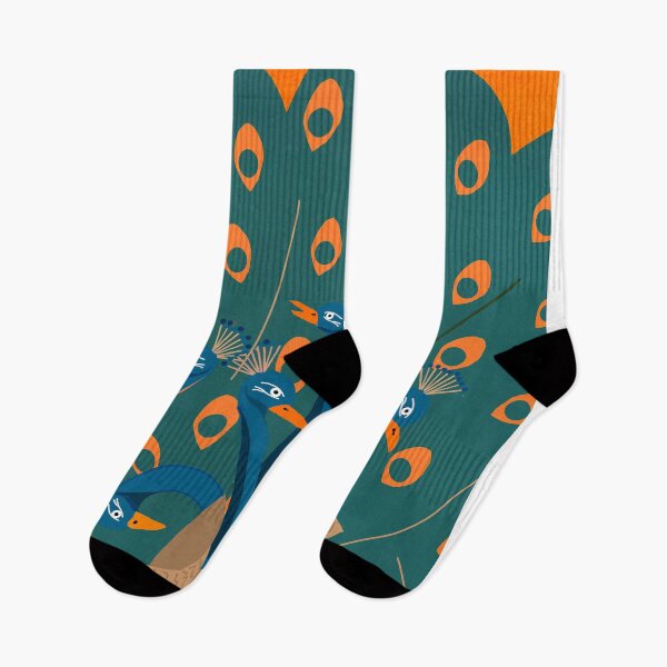 Item preview, peacocks on orange designed and sold by JorgeMateus art.