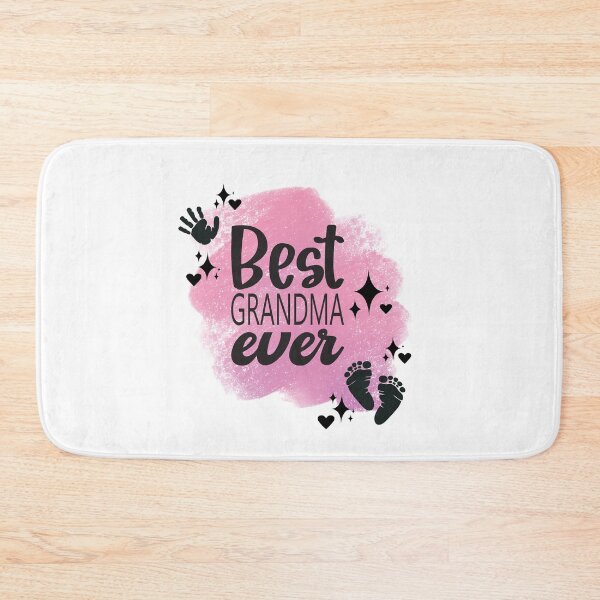 Item preview,  Best Grandma Ever with Hand, Footprints, Hearts, Stars & Pink Background designed and sold by JeweledDesigns.
