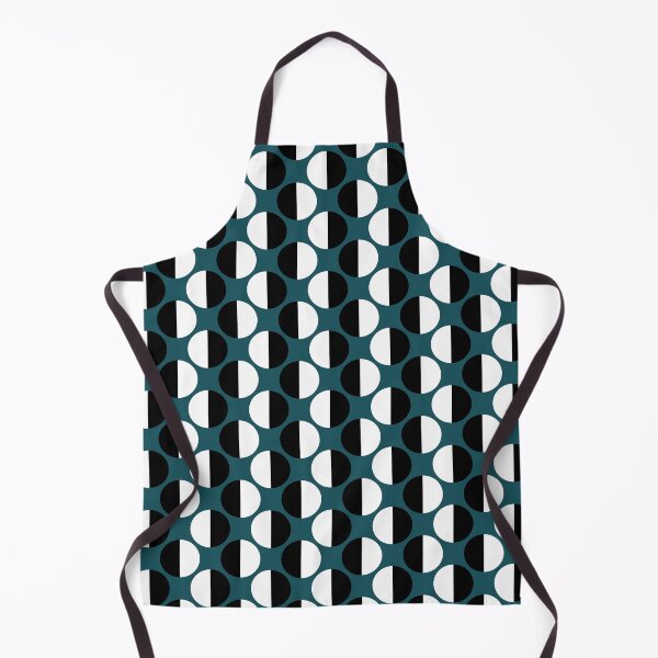 Item preview, Teal black and white geometric seamless repeating pattern designed and sold by SeamlessDsign.