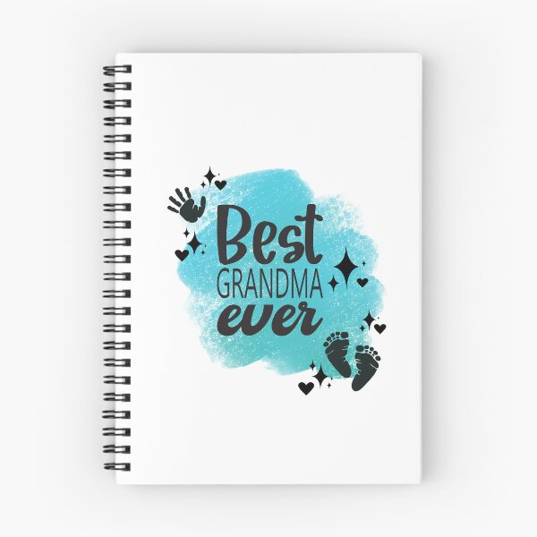 Item preview, Best Grandma Ever with Hand, Footprints, Hearts, Stars & Teal Background designed and sold by JeweledDesigns.