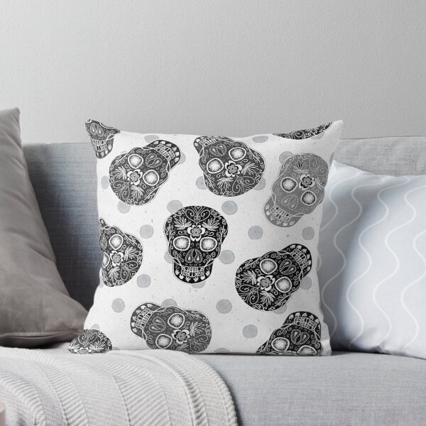 Item preview, Black and white Day Of The Dead Sugar Skull designed and sold by Anne Londez Studio.