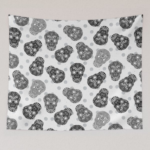 Item preview, Black and white Day Of The Dead Sugar Skull designed and sold by Anne Londez Studio.