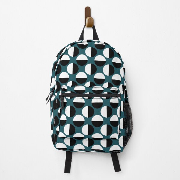 Item preview, Teal black and white geometric seamless repeating pattern designed and sold by SeamlessDsign.