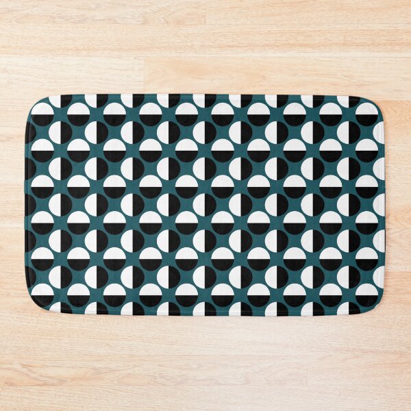 Item preview, Teal black and white geometric seamless repeating pattern designed and sold by SeamlessDsign.