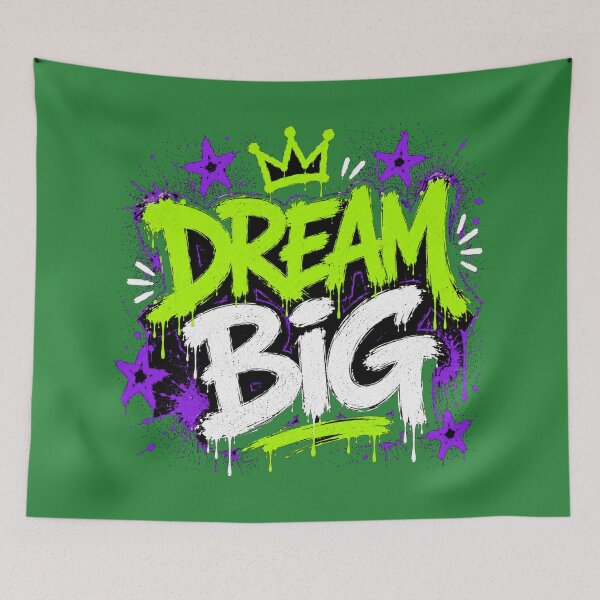 Item preview, DREAM BIG Graffiti Typography Shirt | Urban Motivation Art designed and sold by JustResultsCo.