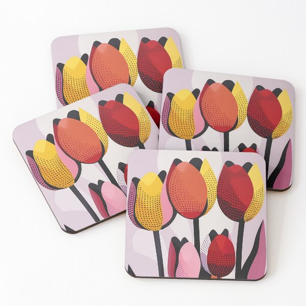 Item preview, Vibrant Tulips Pop Art, Red Yellow Pink Graphic Floral Art designed and sold by daila70.